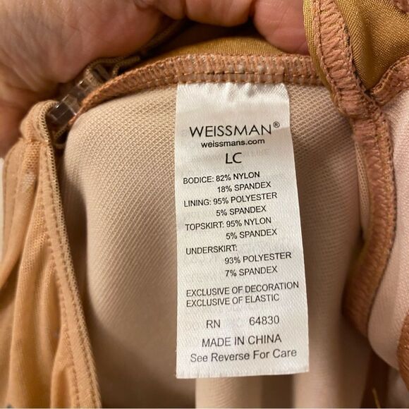 Weissman elite Dance costume bronze tan poet Long Sleeve The Weather 16698 LC - Picture 7 of 12